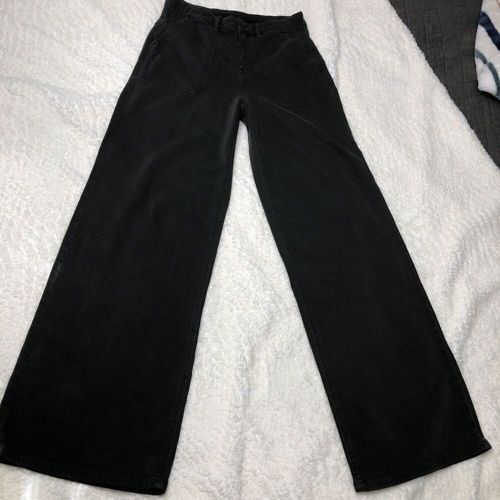 American Eagle Super High Rise Baggy Wide Leg Pants Dark Gray  Womens 2